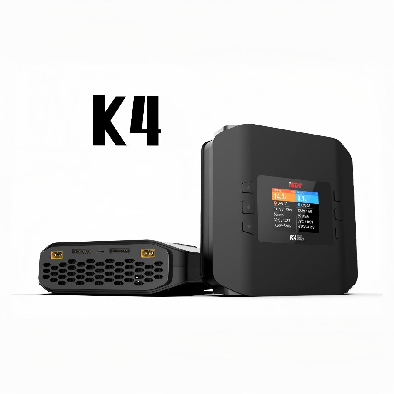 Isdt K4 Dual Lipo Charger - เครื่องชาร์จสมาร์ทบาลานซ์แบบสองช่อง ISDT K4 รุ่นดั้งเดิม AC 400W